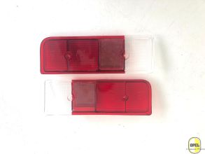 Taillight glass red/red/white set L+R Kadett C 1973-78