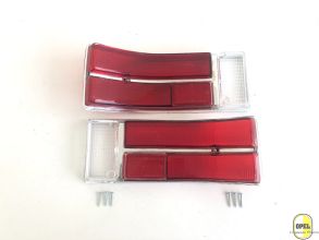 Achterlichtglas rood/rood/wit set L+R Rekord C Commodore A 1967-71