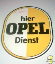 Dealer bord "Hier Opel Dienst"